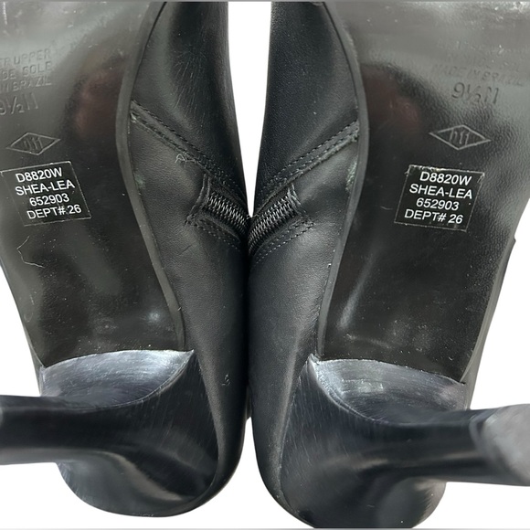 NORDSTROM BP Lace-Up & Zip High Heel Square Toe Leather Boots In Black 9.5 ✨EUC✨ - Picture 12 of 13